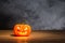 Halloween pumpkin on table