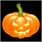 Halloween pumpkin vector illustration, Jack O Lantern on black background. Scary orange picture with eyes