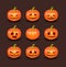 Halloween pumpkin vector set