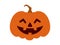 Halloween pumpkin on white background.Orange Pumpkin Jack o Lantern character.Spooky and smiling carved funny face for autumn.