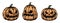 Halloween pumpkins with carved scary faces