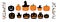 Halloween pumpkins collection isolated on the white