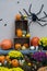 Halloween pumpkins, decoration - holiday concept. In the Italian town of Solomeo