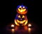 Halloween pumpkins glowing inside