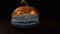 Halloween pumpkins keeping social distance.autumn second wave of coronavirus infection, halloween and covid-19 concept.