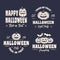 Halloween pumpkins logo set. 4 Pumpkins lanterns related labels, badges, emblems.