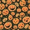 Halloween pumpkins seamless pattern background