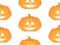 Halloween pumpkins seamless pattern. Halloween carved pumpkin face on white background. Happy Halloween October 31st, trick or