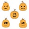 Halloween pumpkins set
