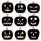 Halloween pumpkins - set of nine faces