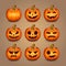 Halloween Pumpkins set. Vector.