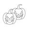 halloween pumpkins traditional isolated icon