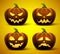 Halloween pumpkins in vector with set of different faces for icons