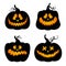 Halloween pumpkins. Vector set. Jack lantern. Black silhouettes