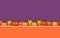 Halloween purple and orange color torn paper backround with pumpkins border