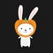 Halloween Rabbit - A Cute Rabbit Wearing Pumpkin Hat. Kawaii Bunny with pumpkin head wear halloween mascot costumes