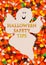 Halloween Safety Tips Message with candy corn