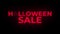 Halloween sale text flickering display promotional loop.