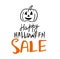Halloween Sale vector banner with lettering