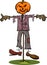 Halloween scarecrow cartoon illustration