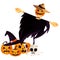 Halloween scarecrow character icon