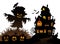 Halloween scarecrow silhouette theme 3