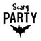 Halloween scary party Badge/Label with bat