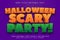 Halloween Scary Party editable text effect emboss modern style