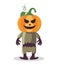 Halloween scary pumpkins. Halloween scarecrow and Pumpkins. Orange pumpkin with smile for your design for the holiday Halloween.