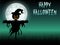 Halloween scary scarecrow at night background