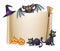 Halloween scroll sign and bat