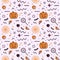 Halloween seamless background. Memphis pattern.