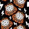 Halloween seamless monster pumpkins with eyes pattern for wrapping paper and fabrics and accessories and kids