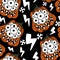 Halloween seamless monster pumpkins with eyes pattern for wrapping paper and fabrics and accessories and kids