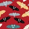 Halloween seamless pattern with colorul bat. Beautiful vector background for decoration halloween designs.