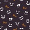 Halloween seamless pattern with creepy faces
