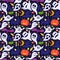 Halloween seamless pattern on dark