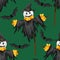 Halloween seamless pattern with A Halloween Scarecrows and bats