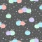 Halloween seamless pattern with pastel pumpkin