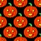 Halloween seamless pattern with pumpkin. Scary background design