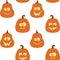 Halloween seamless pattern with pumpkins