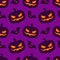 halloween seamless pattern. pumpkins and bats.