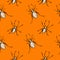 Halloween seamless pattern with spider, vector endless illustration