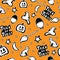 Halloween seamless pattern. Witch accessories