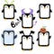 Halloween set penguin with ghost animals monsters and aliens and pumpkins carnival costumes for stickers