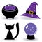 Halloween set with witch\'s stuff