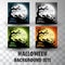 Halloween silhouette background sets with different colour scene