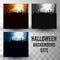 Halloween silhouette background sets with different colour scene