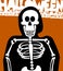 Halloween Skeleton Background. Greeting Card