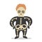 Halloween skeleton costume. Kid in the scary fantasy costume